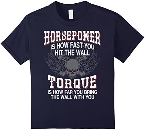 unisex-child Horsepower is how fast you hit the wall Torque T-shirt 6 Navy