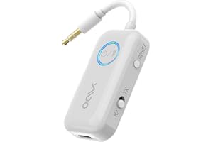 YMOO Bluetooth 5.3 Transmitter Receiver with Aptx/Aptx-LL Ultra Low Latency Support (<36ms), Dual Connection 2-in-1 Aux Bluet