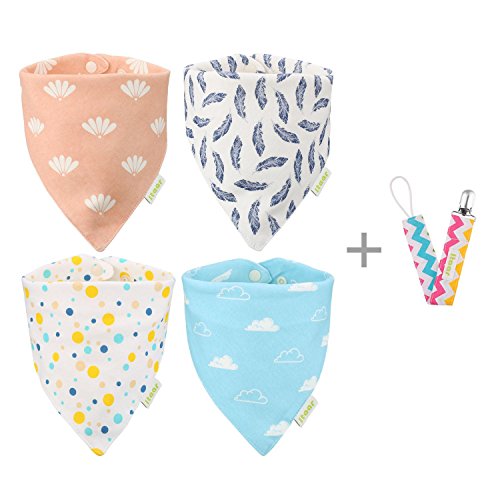 Itaar Baby Bandana Drool Bibs 4 Pack Baby Gift Set 100% Soft Cotton Super Absorbent For Drooling Teething Unisex Baby Boys Girls