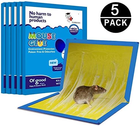 HWTONG Mouse Trap, Mouse Glue Traps, Mouse Glue Boards, Mouse Glue Trap, Mouse Size Glue Traps Sticky Boards, Peanut Smell (5 Pack)