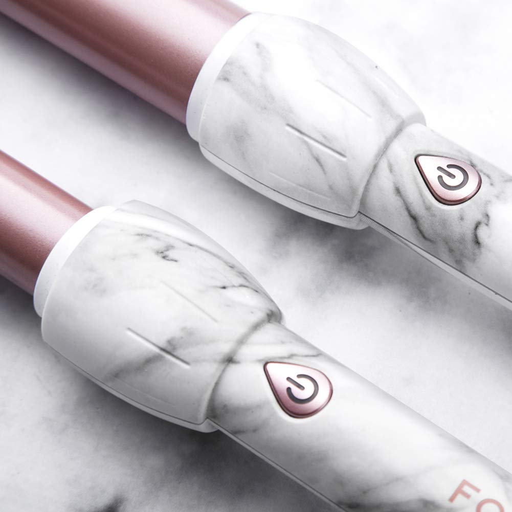 foxybae 32mm curling wand rose gold marble