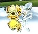 Waltz&F Crystal Rose Flower,Glass Rose Paperweight Figurine Collectible Statue Wedding Table Centerpiece Ornament,Yellow Rose