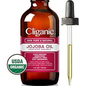 Cliganic USDA Organic Jojoba Oil, 100% Pure (120ml Large) | Natural...