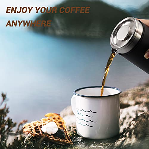 FOSKU French Press Coffee Maker Set, 12oz Stainless Steel Camping