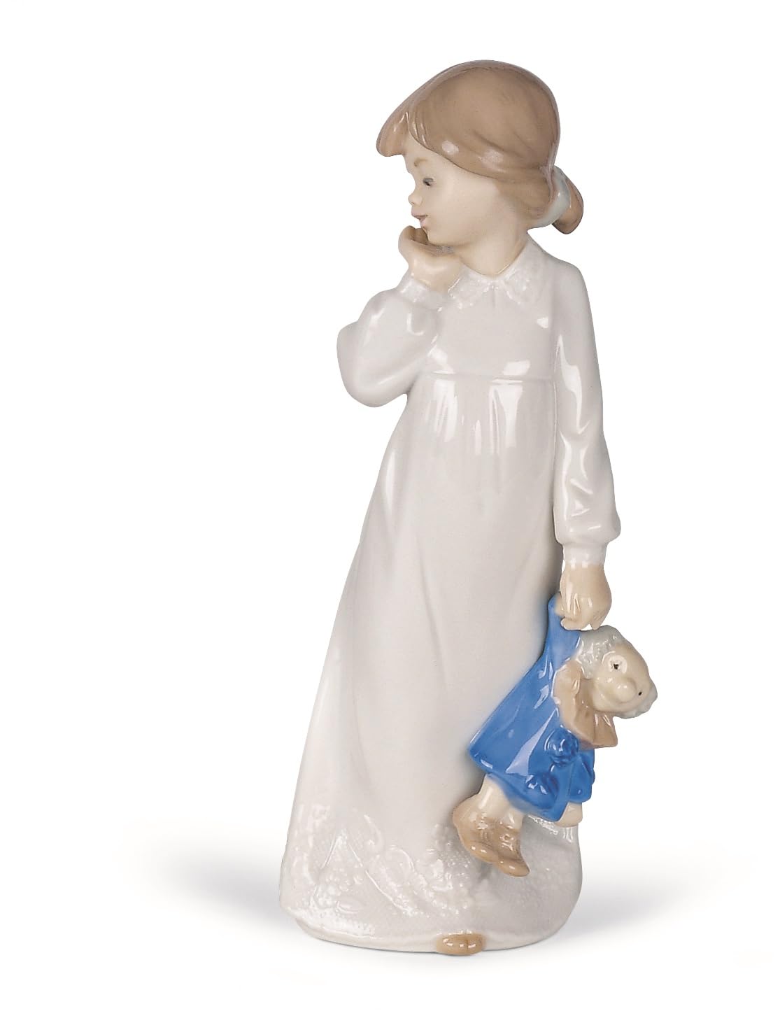 NAO My Rag. Decorative Gloss Porcelain Figure. Ornamental Doll Figurine in White for Home Decoration