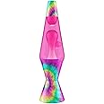 Pink and Tie Dye Spiral Lava® Lamp | 14.5" Inches Tall | Aluminum Base and Cap with 25W Bulb Included | Classic/Vintage Liquid Motion Lamps | Multi-Colored Dynamic Blob Effects