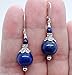 Elegant Handmade Beautiful Blue Lapis Lazuli Gemstone Silver Leverback Earring
