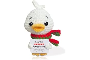 AicooFest Positive Crochet Duck Animals Emotional Support Plush Funny Knitted Duck Stuffed Animal Birthday Inspirational Gifts Women Men Coworker Friends Unique Positive Pickle Potato Nuggets Gift