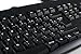 French European AZERTY Wired USB Black Computer Keyboard (Black with White Letters)