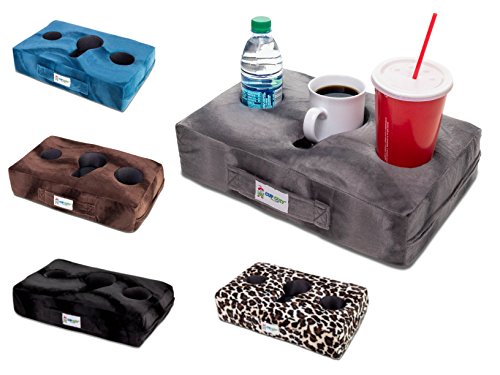 Cup Cozy Pillow (Gray) As Seen on TV-The world's BEST cup holder! Keep your drinks close and prevent spills. Use it anywhere-Couch, floor, bed, man cave, car, RV, park, beach and more!