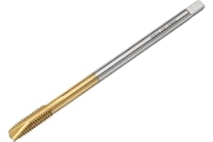 uxcell M8 x 1.25 H2 Metric Spiral Point Thread Tap, 120mm (4.7") Extra Long Screw Tap Threading Tapping Tool, Titanium Coated