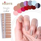 HIGH'S Single Color Series Classic Collection Manicure Nail Polish Strips Nail Wraps, Sienna
