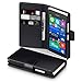 Nokia Lumia 735 Case, Terrapin [GENUINE LEATHER] Nokia Lumia 735 Case Executive [Black] Premium Wallet Case with Card Slots & Bill Compartment Case for Nokia Lumia 735 - Black