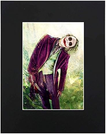 XQArtStudio Joker Portrait Dope Cool with Knife 8x10 Black Matted Art Artworks Print Paintings Printed Picture Photograph Poster Gift Wall Decor Display