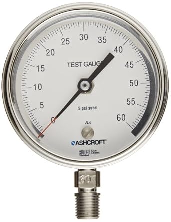 pressure 1 type wrc test with Ashcroft Stainless Type 1084 Test Gauge Pocket Steel