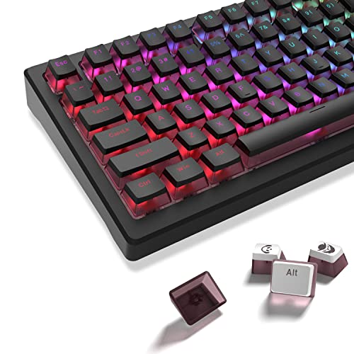 Photo 1 of Pudding Keycaps - PBT Keycaps, Shine Through Keycaps, 165 Keys Keycaps Set, Custom Keycaps for 61/68/84/87/82/100 Cherry Gateron MX Switches Mechanical Keyboard, Blue/Gray