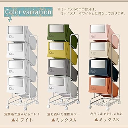 ゴミ箱 4分別 スリム 機能性 と デザイン に こだわった フラップ式縦型多段分別ストッカー4段 B661 ホーム キッチン Amazon Co Jp
