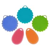 MAYBEST 5 Piece Silicone Sponges, Food-Grade Antibacterial Silicone Dishwashing Scrubber, Multipurpose Non Stick Mildew-Free Brush for Kitchen Wash, Pot/Pan/Dish Bowl/Wash Fruit and Vegetable