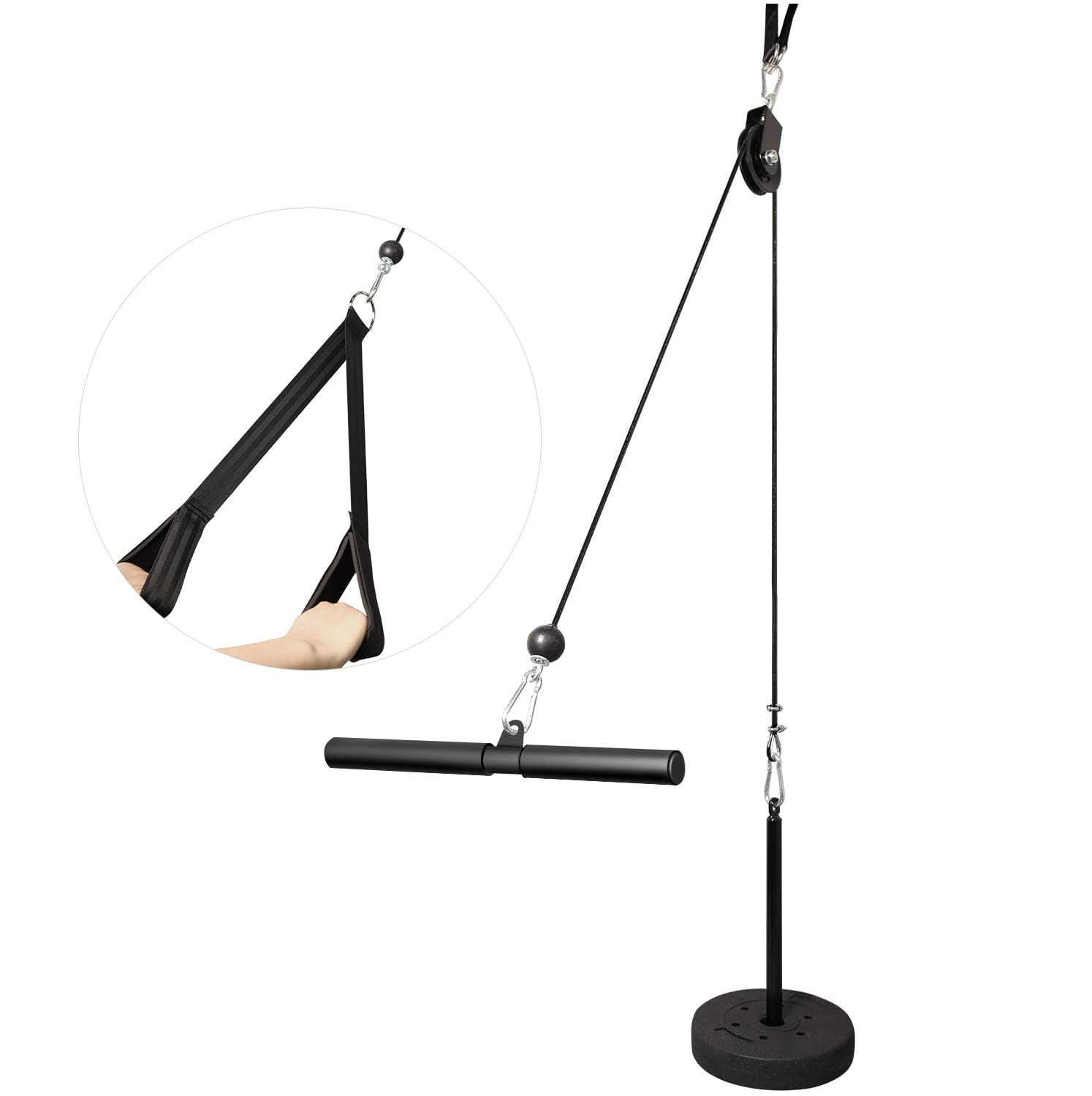 LAT and Lift Pulley System, LFJ Fitness DIY Cable Pulley Gym Home Arm Strength Training Exerciser Lat Pulldown Forearm Wrist Roller Trainer