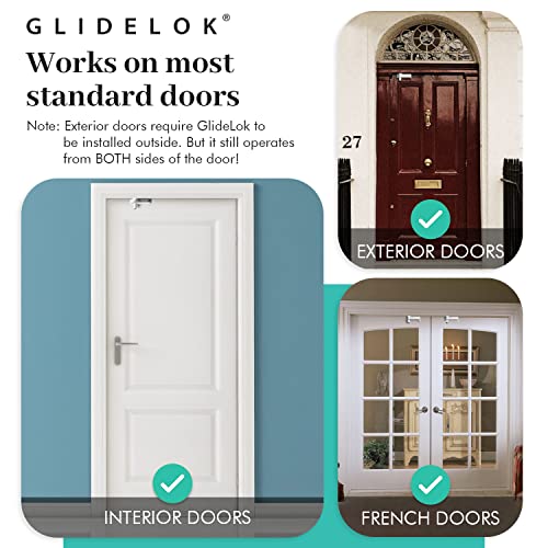 1 Pack GlideLok Child Safety Door Top Lock Made of Durable Metal (Not