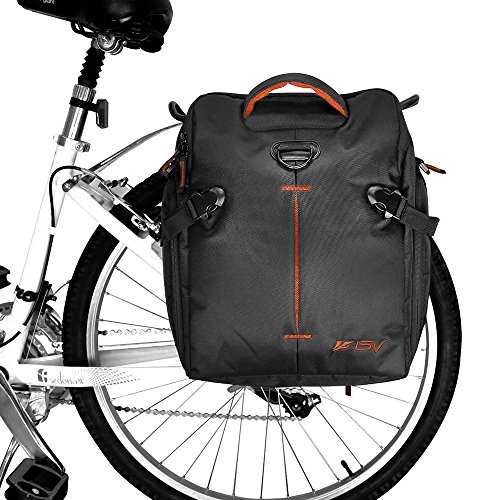BV Bike Panniers Bags Pair Large Capacity 14 L each pannier Black with