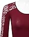 Doublju Slim Fit Floral Lace Paneled Top (Plus size available)