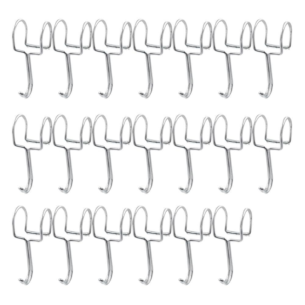 ONEBO 20 Pcs 304 Stainless Steel S Shaped Hooks,Hanging Rod Hanging Hooks Sliding Wardrobe Pipe Hangers,Anti-Drop Metal Hangers Hanging Hook,for Kitchen, Work Shop, Bathroom, Garden(23-26mm)