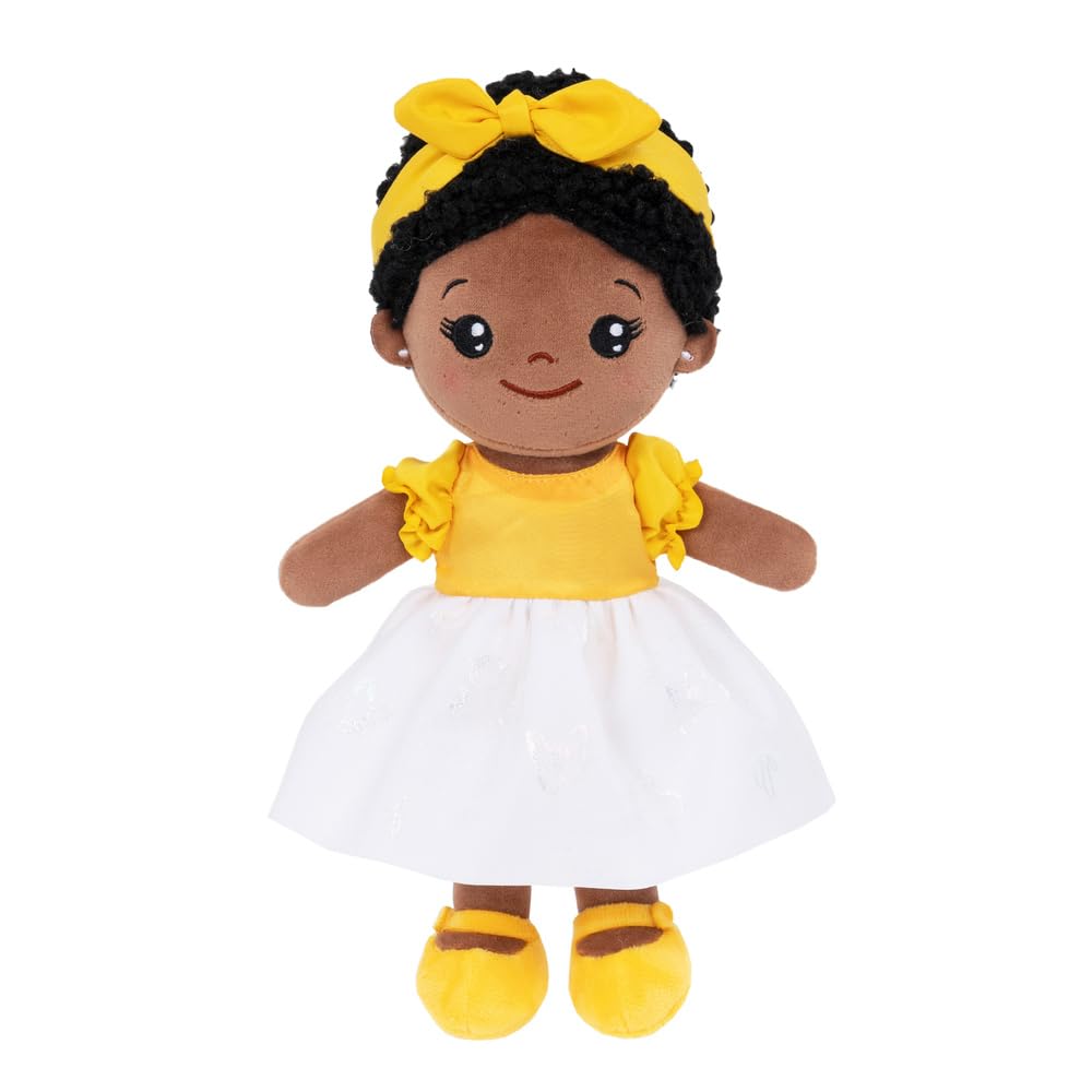 OUOZZZ Black Baby Doll – 13" Soft Washable Rag Dolls for Girls – My First Baby Doll Gift for Birthday or Newborn