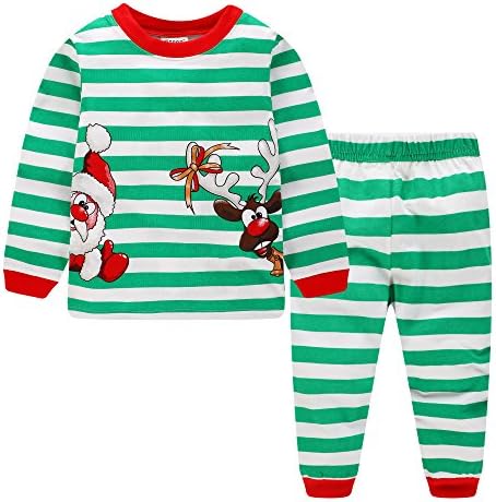 Dizoon Kids Christmas Pajamas Set 100% Cotton 2 Piece