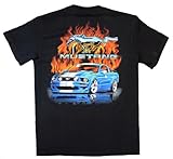 Joe Blow T's Men's Late Model Ford Mustang - Tribal Running Pony -Flamed T-Shirt