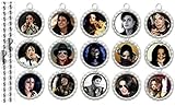 15 Michael Jackson SILVER Bottle Cap Pendant Necklaces Set 1