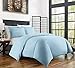 Zen Bamboo Ultra Soft 3-Piece Rayon Derived From Bamboo Duvet Cover Set - Hypoallergenic and Wrinkle Resistant - Full/Queen - Sky Blue