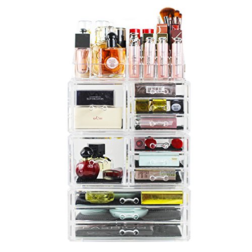 Unique Home Acrylic Jewelry and Cosmetic Storage Makeup Organizer Set, 4 Piece - Thumbnail 3