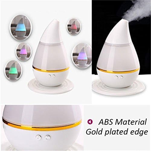 NiceMax Dual Use 250ml Essential Oil Diffuser USB Mini Air Purifie Mist Humidifier with Adjustable Mist Mode,Waterless Auto Shut-off and 7 Color LED Lights Changing For Bedroom Baby Office (White)