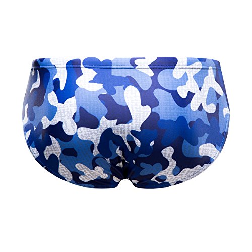 KGKE Mens Sexy Swim Briefs Camo Pattern Bikini Swimsuit for Men (Blue Camo, L) - Thumbnail 2