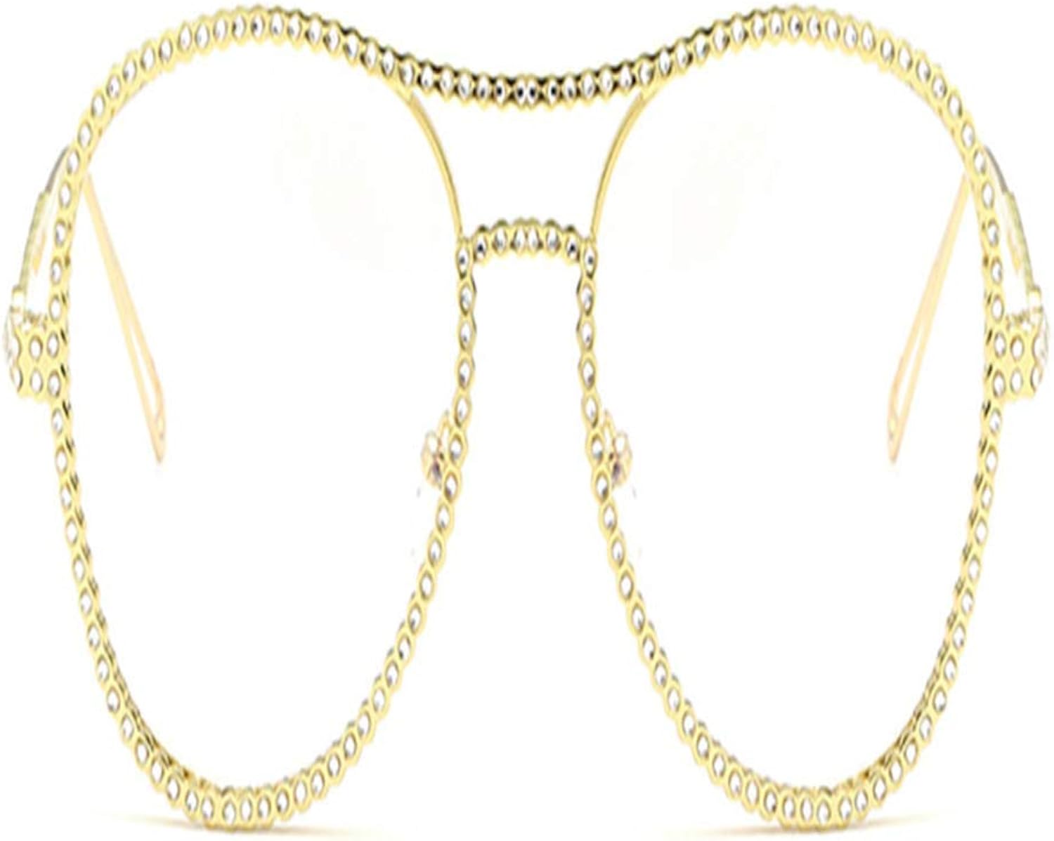 Rhinestone Eyeglass Frames Female Women Oversized Fashion