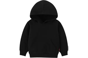 AIWUHE Toddler Boys Girls Hooded Sweatshirt Solid Pullovers Long Sleeve Hoodie Kids Cotton Crewneck Fall Tops 2-6Y Blouse