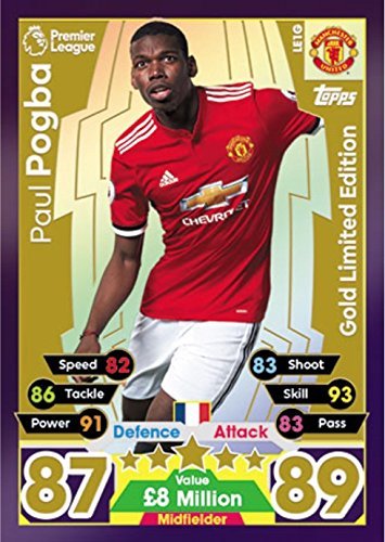MATCH ATTAX 17/18 PAUL POGBA GOLD LIMITED EDITION CARD LE1G - MANCHESTER UNITED 2017/18