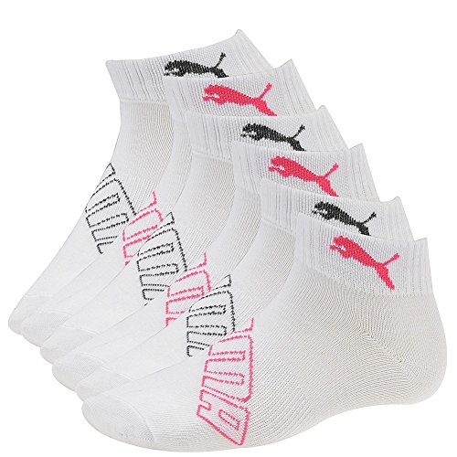 Puma Women’s Quarter Crew Athletic Socks White (pack of 6) Women Fashion