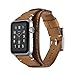 Leotop Compatible with Apple Watch Band 42mm(Series 10) 41mm 40mm 38mm Genuine Leather Compatible iwatch Bracelet Wrist Strap Compatible Apple Watch Series 10/9/8/7/6/5/4/3/2/1 SE SE 2 (Cuff Brown)