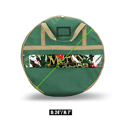 ONWAY Christmas Wreath Storage Bag With Clean Window And Transparent Card Slot for Labeling