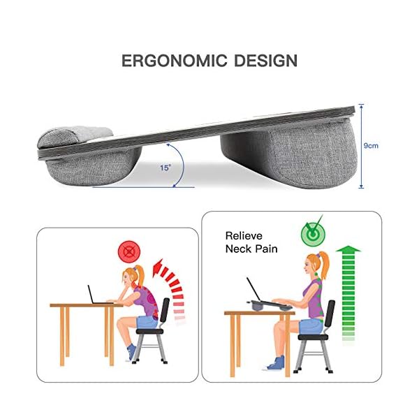 HUANUO-Laptop-Tray-for-Bed-with-Cushion-Built-in-Mouse-Pad-Wrist-Pad-for-Notebook-up-to-17-with-Tablet-Pen-Phone-Holder HUANUO Laptop Tray, Lap Desk for Laptop, Laptop Cushion, Laptop Stand for Bed, with Built in Mouse Pad & Wrist Pad for…