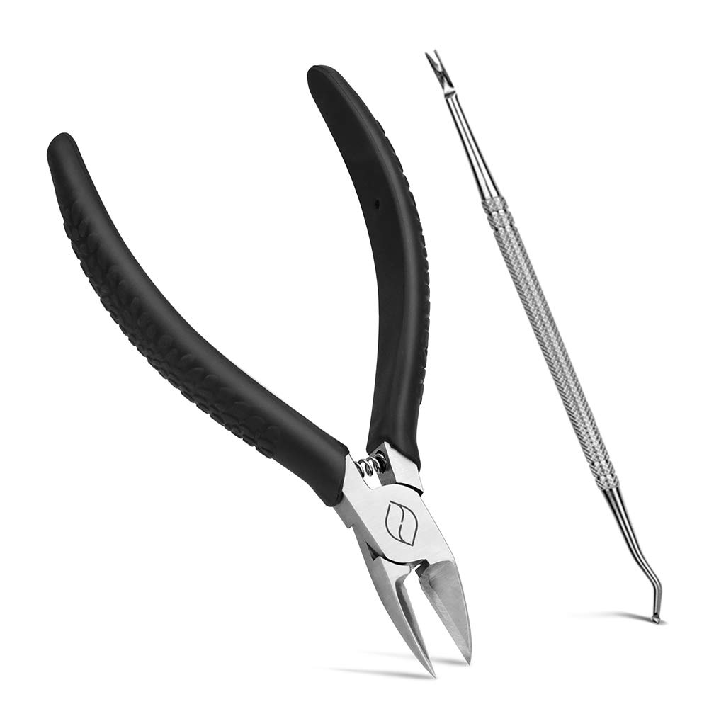 FERYES Straight Blade Toenail Clippers with Toenail Lifter and Fork - Podiatrist Toe Nail Clipper for Thick Toenails - 2 in 1 Ingrown Toenail Tools Kit: Beauty