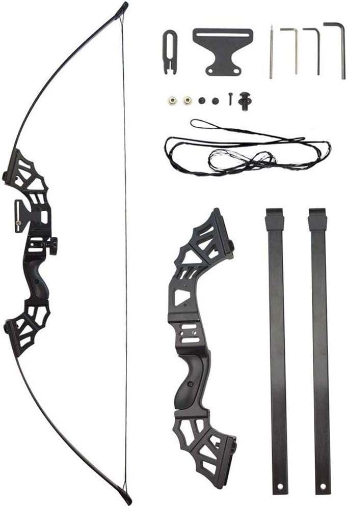 AMEYXGS Archery 53" Takedown Straight Bow 30lbs 40lbs 50lbs Recurve Bow Set with 500 Spine Firberglass Arrows