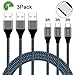 USB Type C Cable, Xcords 3Pack 3FT USB to USB C Cable, Nylon Braided Fast Charger Cord Compatible with Samsung Galaxy S10/S9/S8 Plus/Note 9/8/Google Pixel/LG V30/V20/Stylo 4 and More