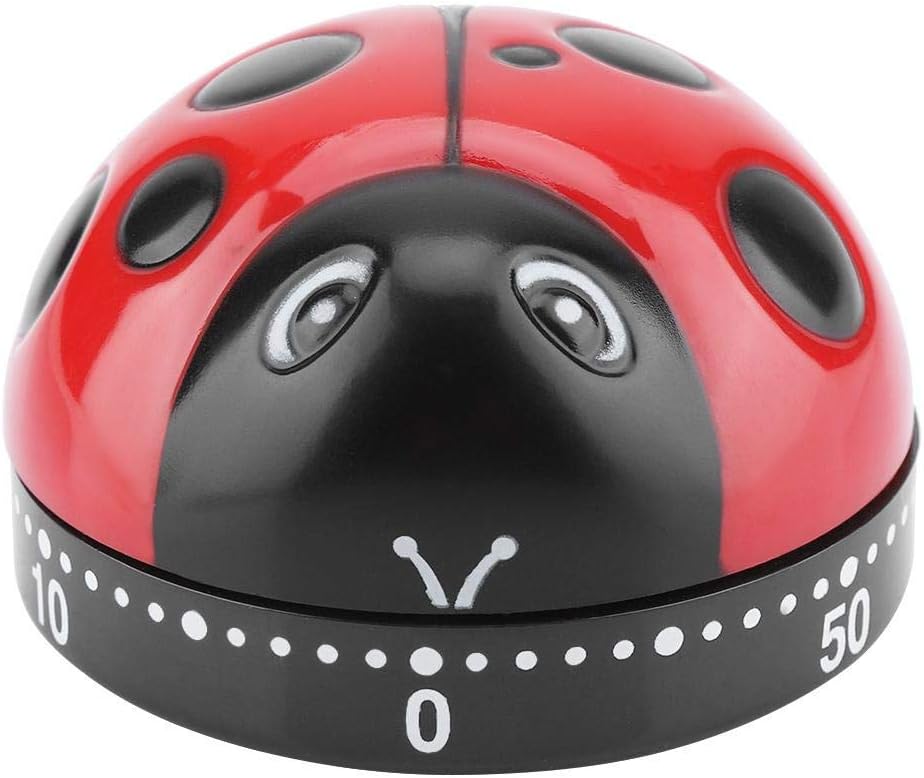 Jeffergarden Ladybug Kitchen Timer 60 Minutes Timer Mechanical Wind-Up Timer Kitchen Cooking Timer