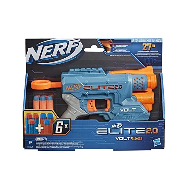 Nerf-Elite-20-Volt-SD-1-Blaster--6-Official-Nerf-Darts-Light-Beam-Targeting-2-Dart-Storage-2-Tactical-Rails-to-Customise-for-Battle Nerf Elite 2.0 Volt SD-1 Dart Blaster, 6 Nerf Elite Darts, Light Beam Targeting, Kids Outdoor Toys