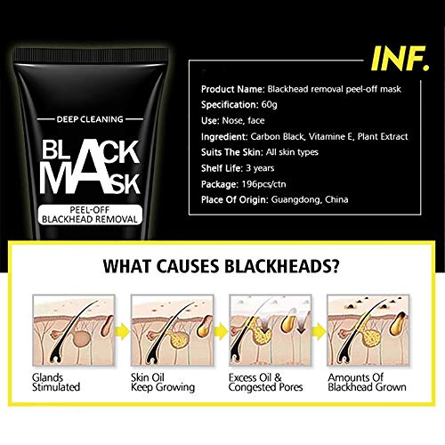 Blackhead Remover Mask Strips Peal off Blackhead Mask Bamboo Activated Charcoal Deep Cleansing Facial Mask for Face and Nose
