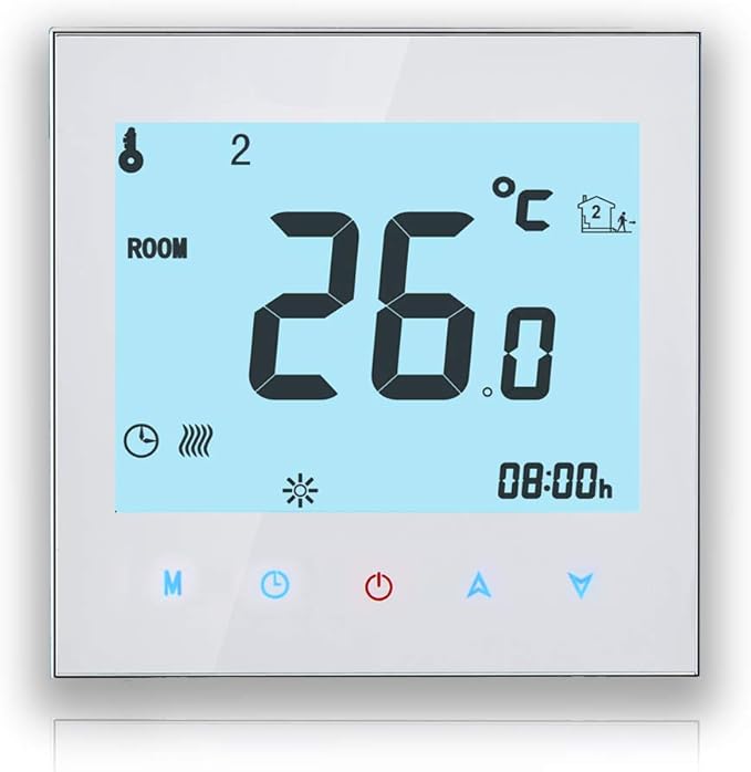 BecaSmart Serie 1000 3A LCD Touchscreen Kesselheizung Intelligente Programmiersteuerung Thermostat mit WIFI Verbindung Kesselheizung WeiWIFI