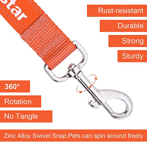 Vastar 2 Packs Adjustable Pet Dog Cat Car Seat Belt Safety Leads Vehicle Seatbelt Harness, Fluorescence Orange